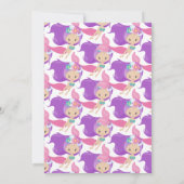 Paarse Mermaid Party - Roze uitnodiging (Achterkant)