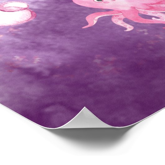 Paarse Mermaid Poster (Hoek)