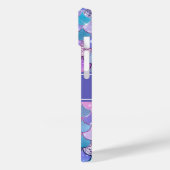 Paarse mermaid Scales Patroonnaam Monogram Case-Mate iPhone Case (Achterkant / Links)