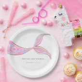 Paarse Mermaid Tail Verjaardagspapier Borden Papieren Bordje (Feest)