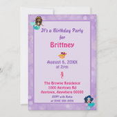 Paarse Mermaid Theme Bokeh Achtergrond Kaart (Voorkant)