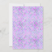 Paarse Mermaid Theme Meisje Verjaardagsuitnodiging Kaart (Achterkant)