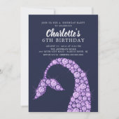 Paarse Mermaid verjaardagsuitnodiging Kaart (Voorkant)