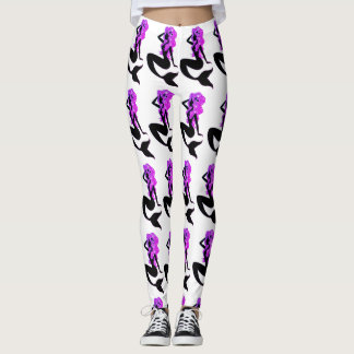 Paarse Mermaid yoga leggings