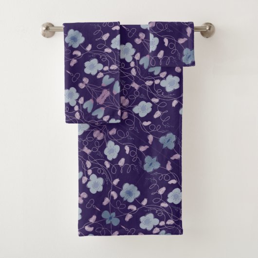 Paarse met blauw bad handdoek (Insitu)