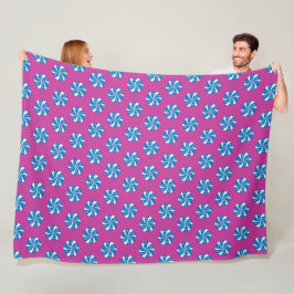 PAARSE MET BLAUWE & WITTE KERSTMIS HARDE SNOEPJES FLEECE DEKEN