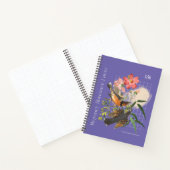 Paarse met bloemen en vogelmotief notitieboek (Binnen)