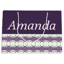 Paarse met bloemmotief