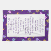 Paarse met bloemmotief theedoek (Horizontaal)