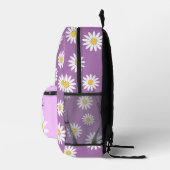 Paarse met Daisy en Naam Bedrukte Rugzak (Rechts)