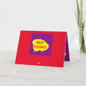 Paarse met een gele splash design rand rood kaart (Achterkant)