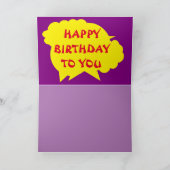 Paarse met een gele splash design rand rood kaart (Binnen)
