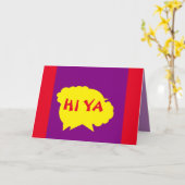 Paarse met een gele splash design rand rood kaart (Gele Bloem)