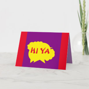 Paarse met een gele splash design rand rood kaart