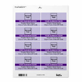 Paarse met gemarkeerde merknaam Verzendlabel (Full Sheet)