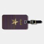Paarse met Gold Star Bagagelabel (Voorkant horizontaal)
