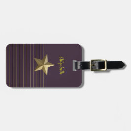 Paarse met Gold Star Bagagelabel