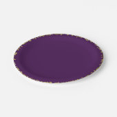 Paarse met Gouden Glitter Glam Verjaardagsfeest Papieren Bordje (Gekanteld)