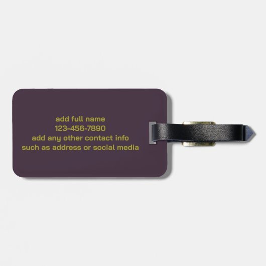 Paarse met gouden zon Bagagelabel (Achterkant horizontaal)