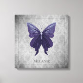 Paarse met juwelen versierde vlinder canvas afdruk (Voorkant)
