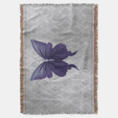 Paarse met juwelen versierde vlinder deken (Voorkant Verticaal)