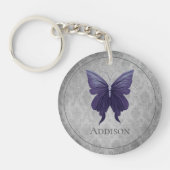 Paarse met juwelen versierde vlinder sleutelhanger (Voorkant)