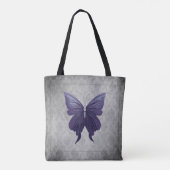 Paarse met juwelen versierde vlinder tote bag (Achterkant)