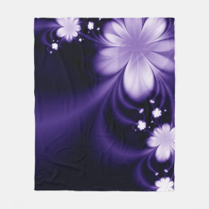 PAARSE MET LAVENDELBLOEMEN FLEECE DEKEN