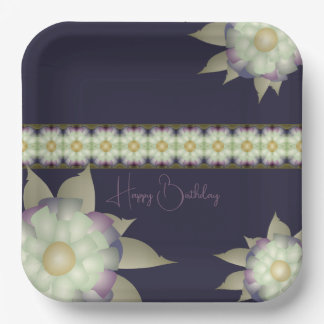 Paarse met Mauve en Blauwgroen Papieren Bordje