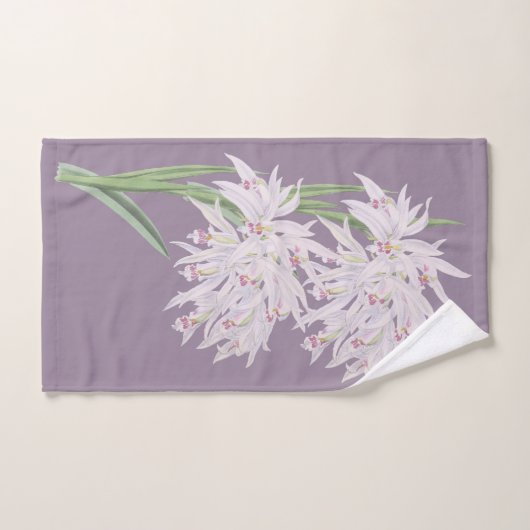 Paarse met Pastel Roze Orchideeën Bloemen Bad Handdoek (Handdoek)