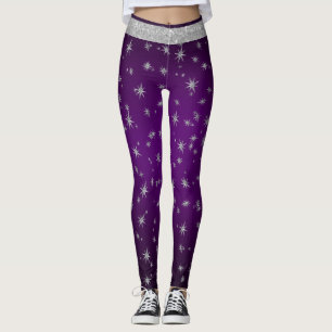 Paarse met Silver Stars Leggings