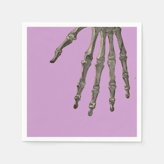 Paarse met Skeleton Hand Halloween Servet (Voorkant)
