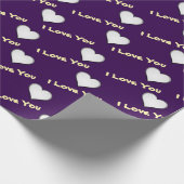 Paarse met wit hart cadeaupapier (Hoek)
