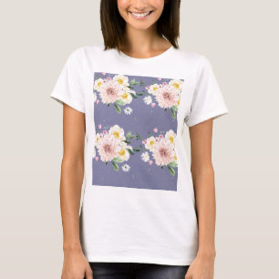 Paarse met witte bloemetjes t-shirt