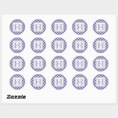 Paarse met witte polka-dot monogram Stickers (Vel)