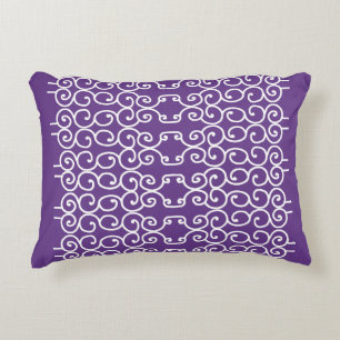 Paarse met witte rollen accent kussen
