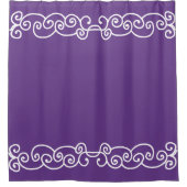 Paarse met witte rollen douchegordijn (Voorkant)