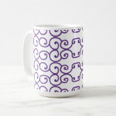 Paarse met witte rollen koffiemok (Voorkant links)