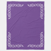 Paarse met witte scrollhoek fleece deken (Voorkant)