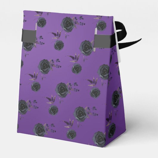  Paarse met Zwart Roos Custom Wedding Bedankdoosjes (Achterkant)