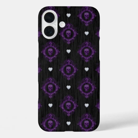 PAARSE MET ZWARTE GOTISCHE HALLOWEEN SCHEDELS Case-Mate iPhone CASE (Achterkant)