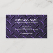 Paarse metaaltextuur Custom Construction Worker Visitekaartje (Achterkant)