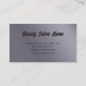 Paarse Metal Curves Kapsel Stylist Kaart Visitekaartje (Achterkant)