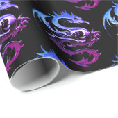 Paarse metalen draak cadeaupapier (Rol Hoek)