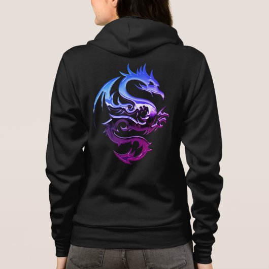 Paarse metalen draak hoodie (Achterkant)