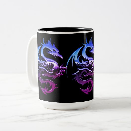 Paarse metalen dragon tweetone koffie Mok (Voorkant links)