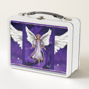 Paarse metalen lunchbox