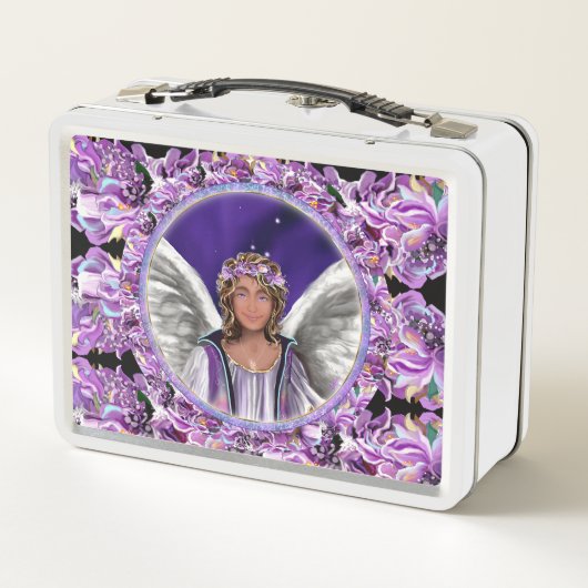 Paarse metalen lunchbox (Achterkant)