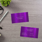 Paarse metalen monogram minimalistisch elegant visitekaartje