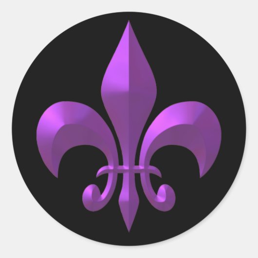Paarse metalen ronde sticker (Voorkant)